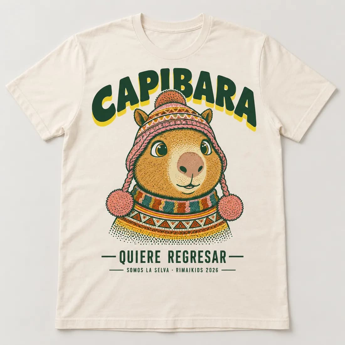 Camiseta natural de Capibara, de la colección Somos la Selva
