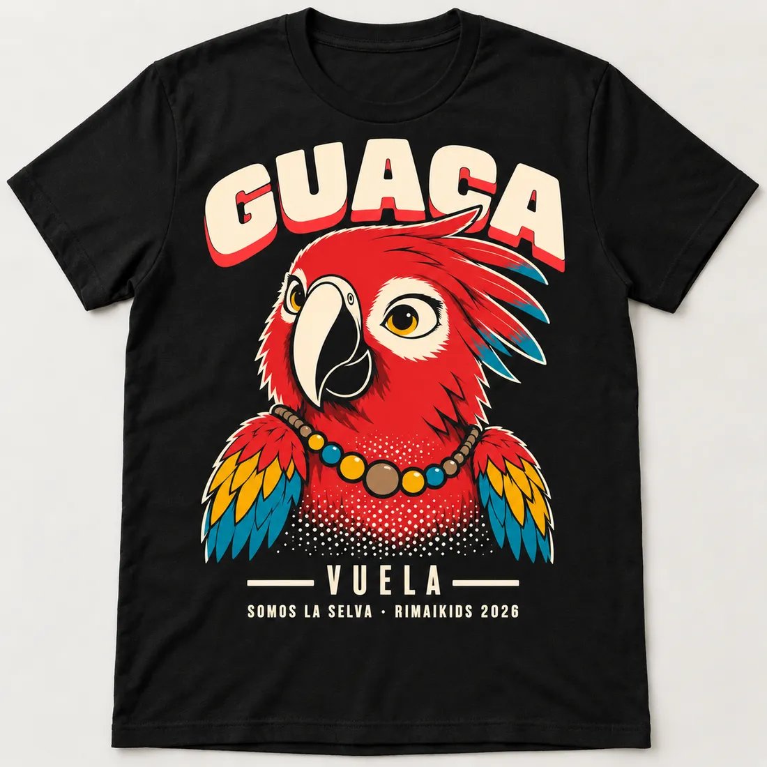 Camiseta negra de Guaca, de la colección Somos la Selva