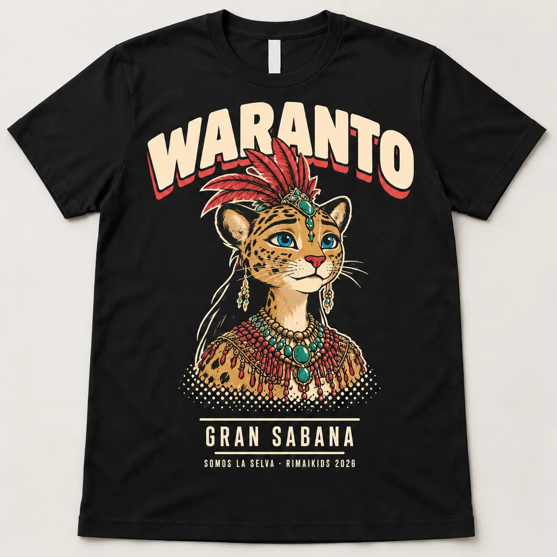 Camiseta negra de Waranto, de la colección Somos la Selva